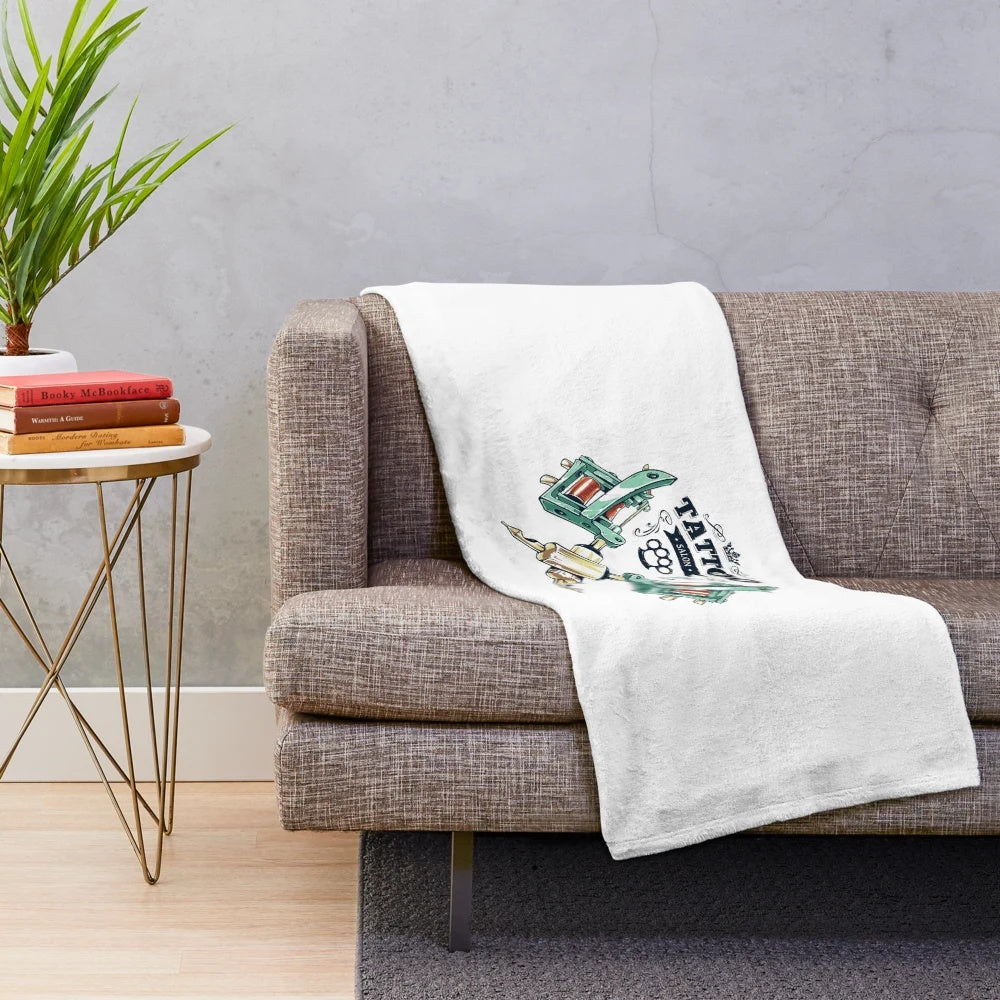 Tattoo plush blanket featuring cartoon, movie, and superhero designs