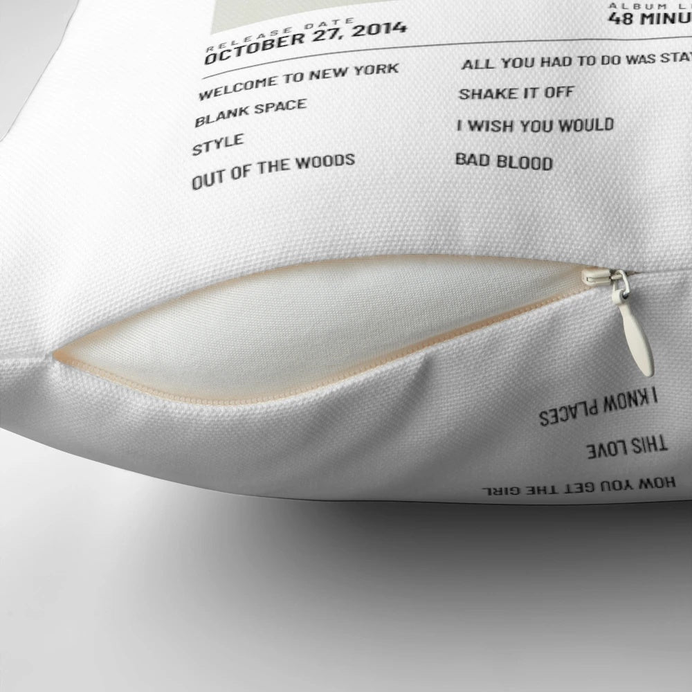 Decorative throw pillow featuring the iconic album artwork from Taylor Swift's 1989 album