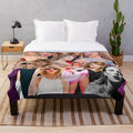 Taylor Swift-inspired plush collage blanket throw with pop culture design