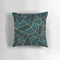 Teal geometric throw pillow with abstract pattern for modern home