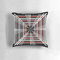8K UHD decorative pillow featuring a Tesla-inspired plaid badge design
