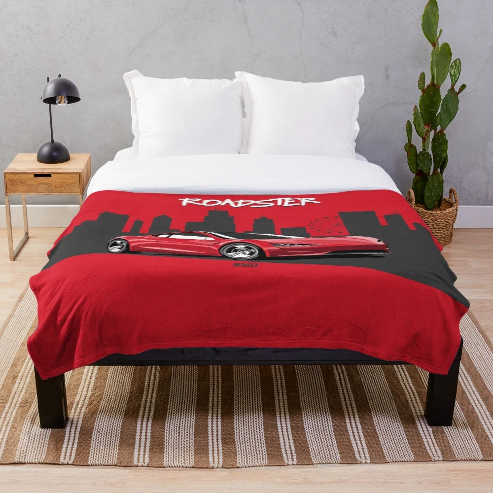 Tesla Roadster Inspired Plush Blanket