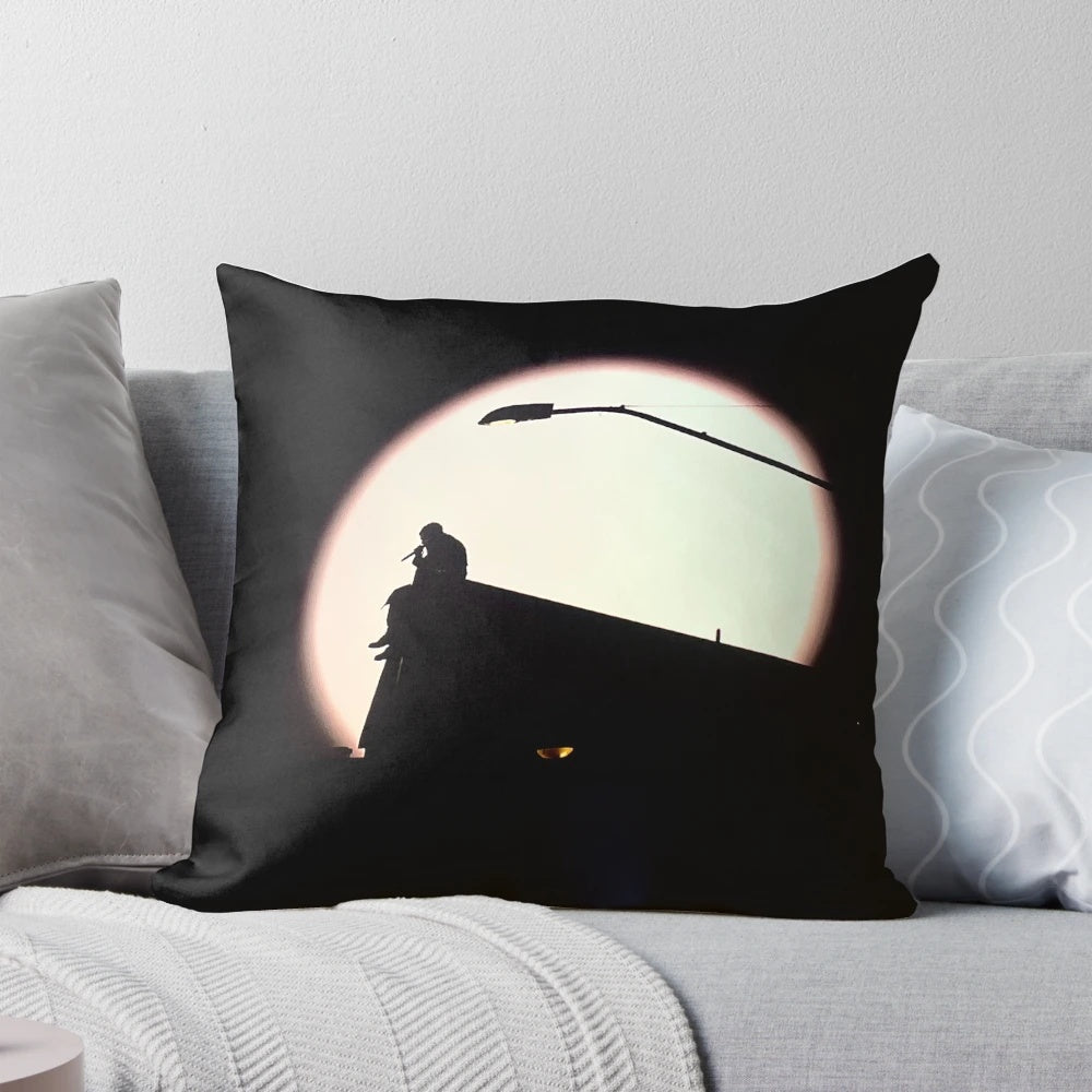 The 1975 Matty Healy Pillow featuring the band's iconic black and white aesthetic