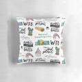 Decorative pillow featuring fan art inspired by the TV show "The Good Place"