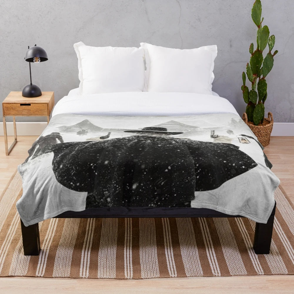The Hateful Eight inspired monochrome plush blanket
