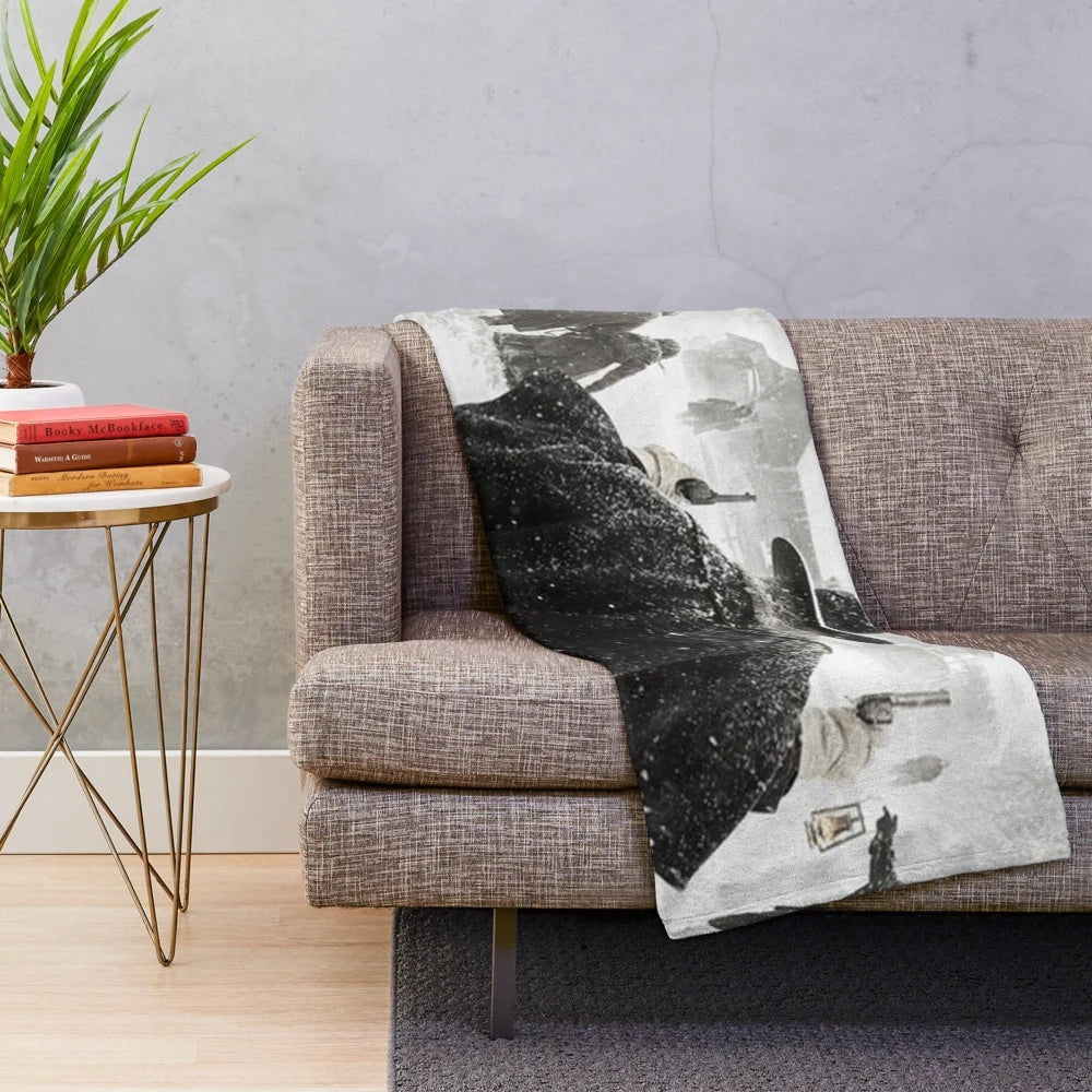 The Hateful Eight inspired monochrome plush blanket
