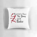 The Young and the Restless themed decorative pillow with characters from the popular soap opera