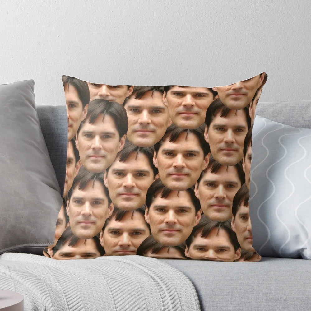 Comfortable pillow featuring the head design of actor Thomas Gibson, perfect for coffee enthusiasts