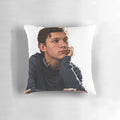 Plush pillow featuring a portrait of actor Tom Holland as Spider-Man