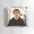 Soft, plush pillow featuring a design inspired by Marvel's Spiderman character Tom Holland