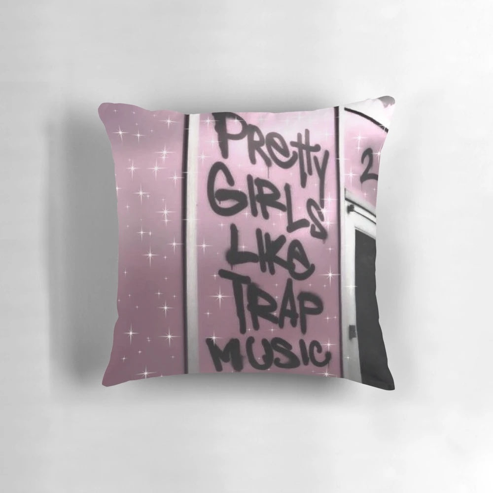 Decorative pillow featuring a trendy trap music design, perfect for music lovers and aesthetic enthusiasts.