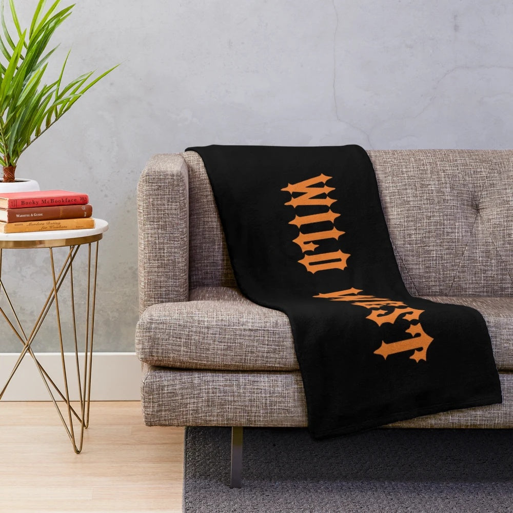 Trapstar-inspired plush blanket with wild west theme
