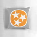 Orange and white tri-star inspired pillow