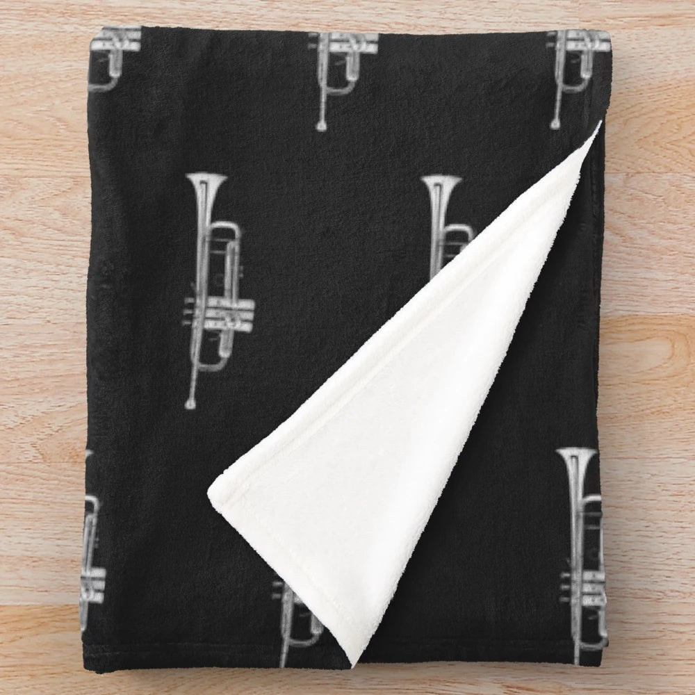 Trumpet Plush Blanket for Music Lovers