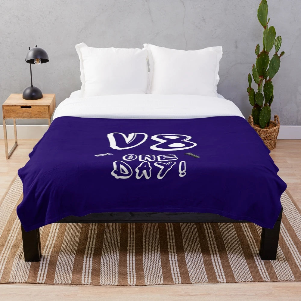 Cozy V8 plush blanket for car enthusiasts