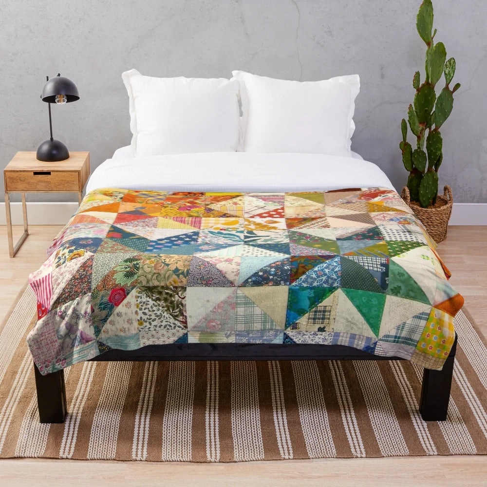 Vintage quilt tapestry plush blanket with modern and stylish design