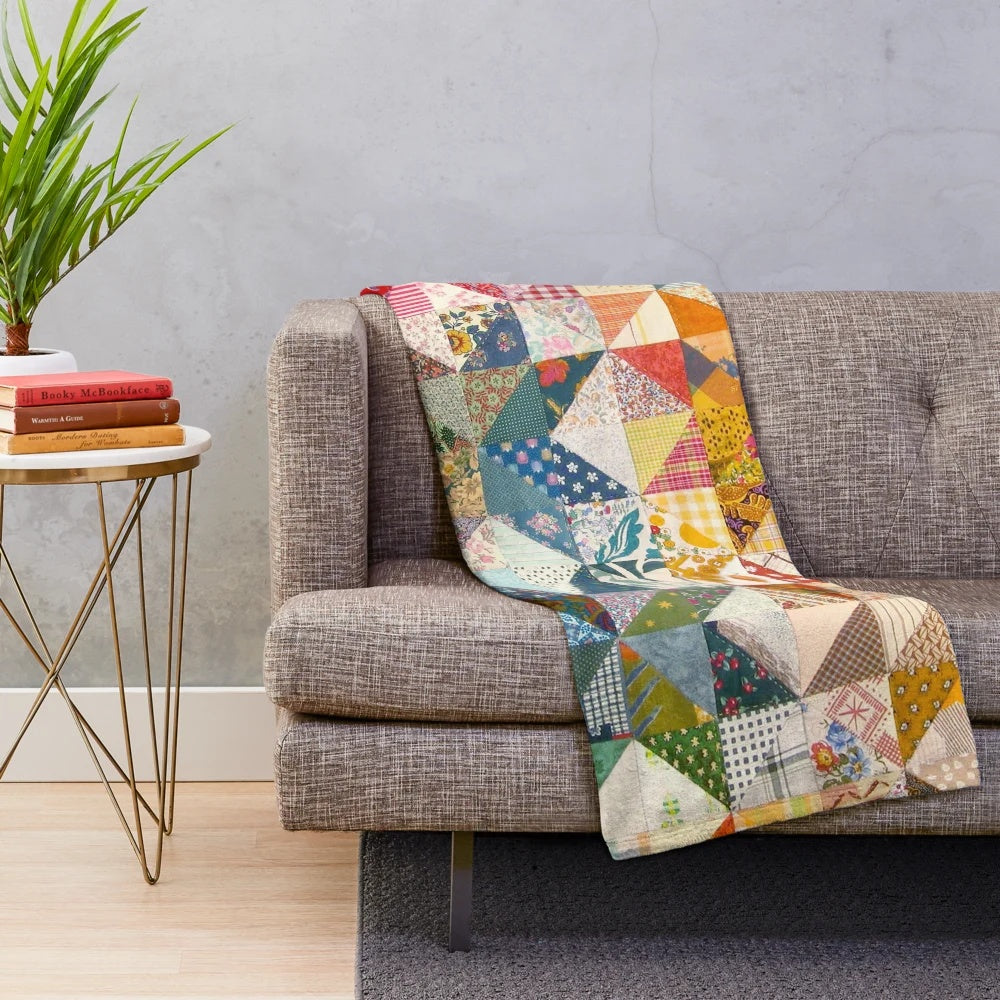 Vintage quilt tapestry plush blanket with modern and stylish design