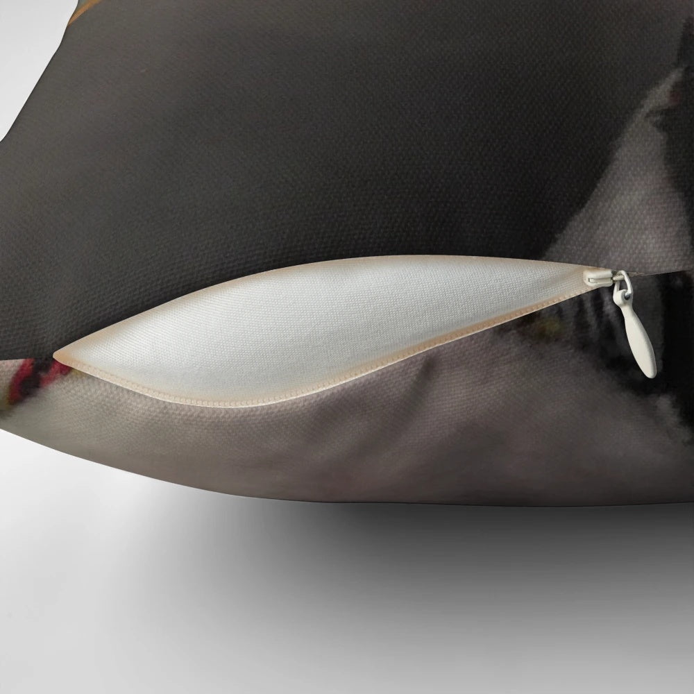 Stylish decorative pillow featuring the popular "Walter" dog meme design, showcasing a bull terrier.