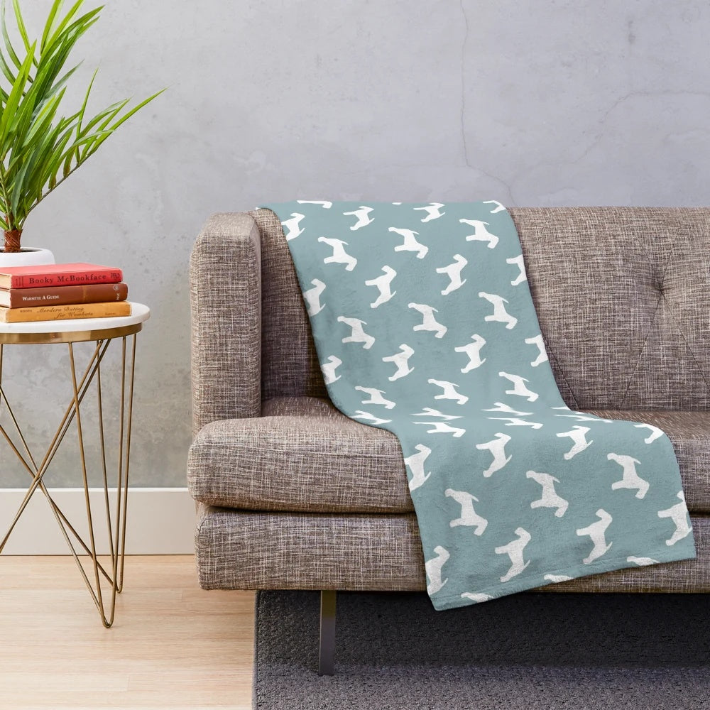 Welsh Terrier Silhouette Plush Blanket