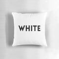 White pillow with a modern black and white design, handcrafted by Beryl Blue Studio