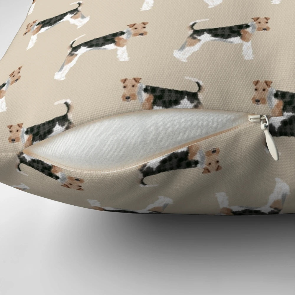 Vibrant wire fox terrier dog breed pattern design