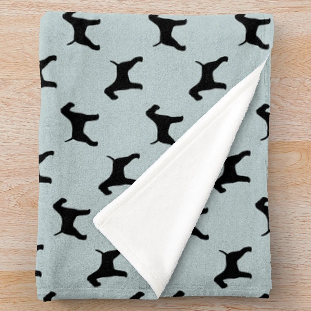 Wire Fox Terrier Silhouette Plush Blanket