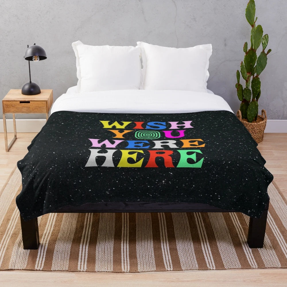Wish You Were Here Plush Blanket featuring Travis Scott's Astroworld motif