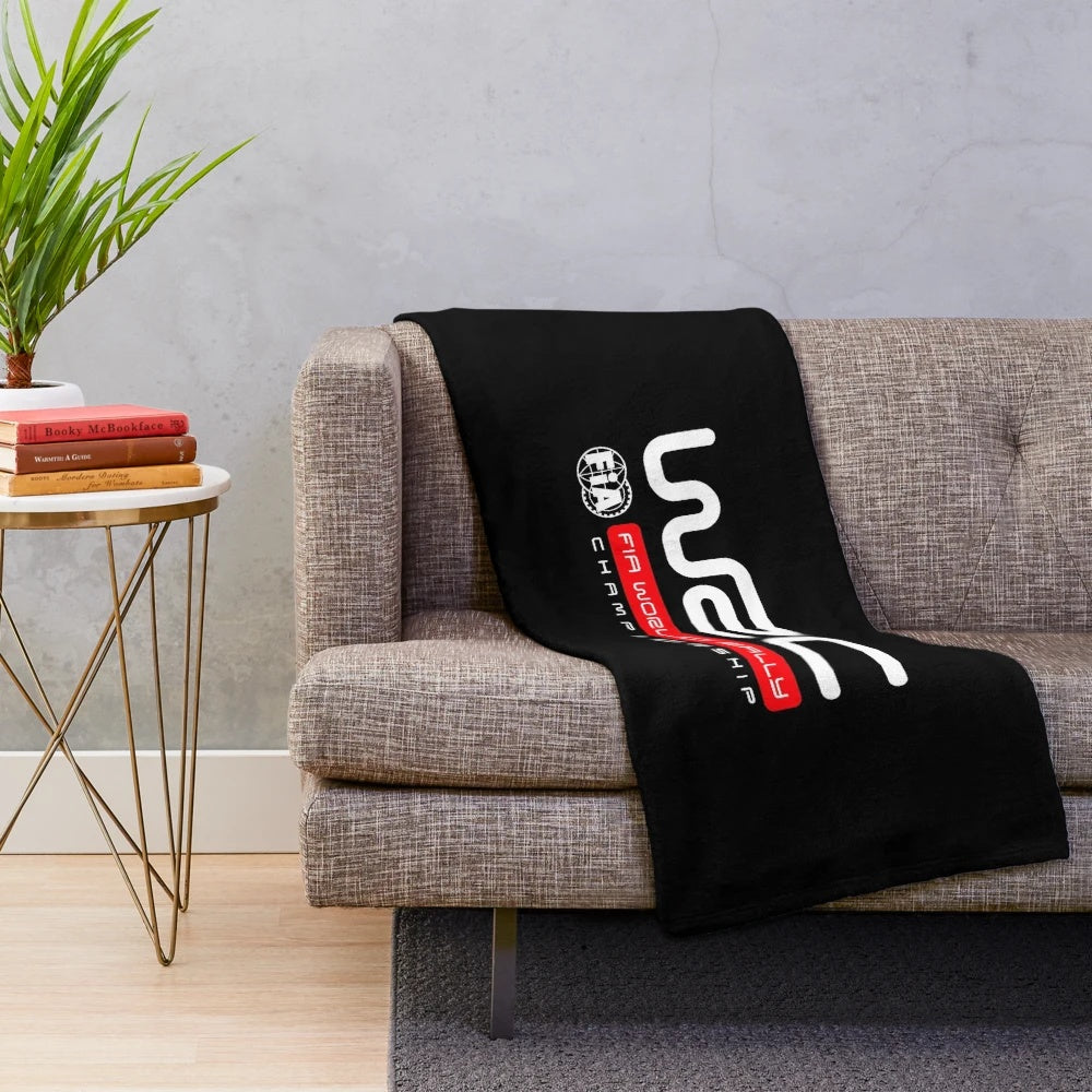 WRC logo plush blanket for racing and automotive enthusiasts