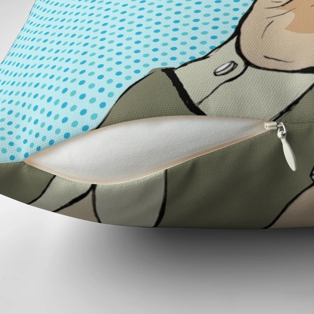 Colorful pop art-style pillow featuring characters from the hit TV series The X-Files