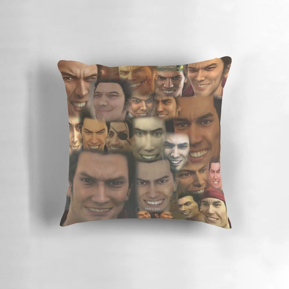 Plush anime-inspired pillow featuring the iconic character Kazuma Kiryu from the Yakuza/Ryu ga Gotoku video game series