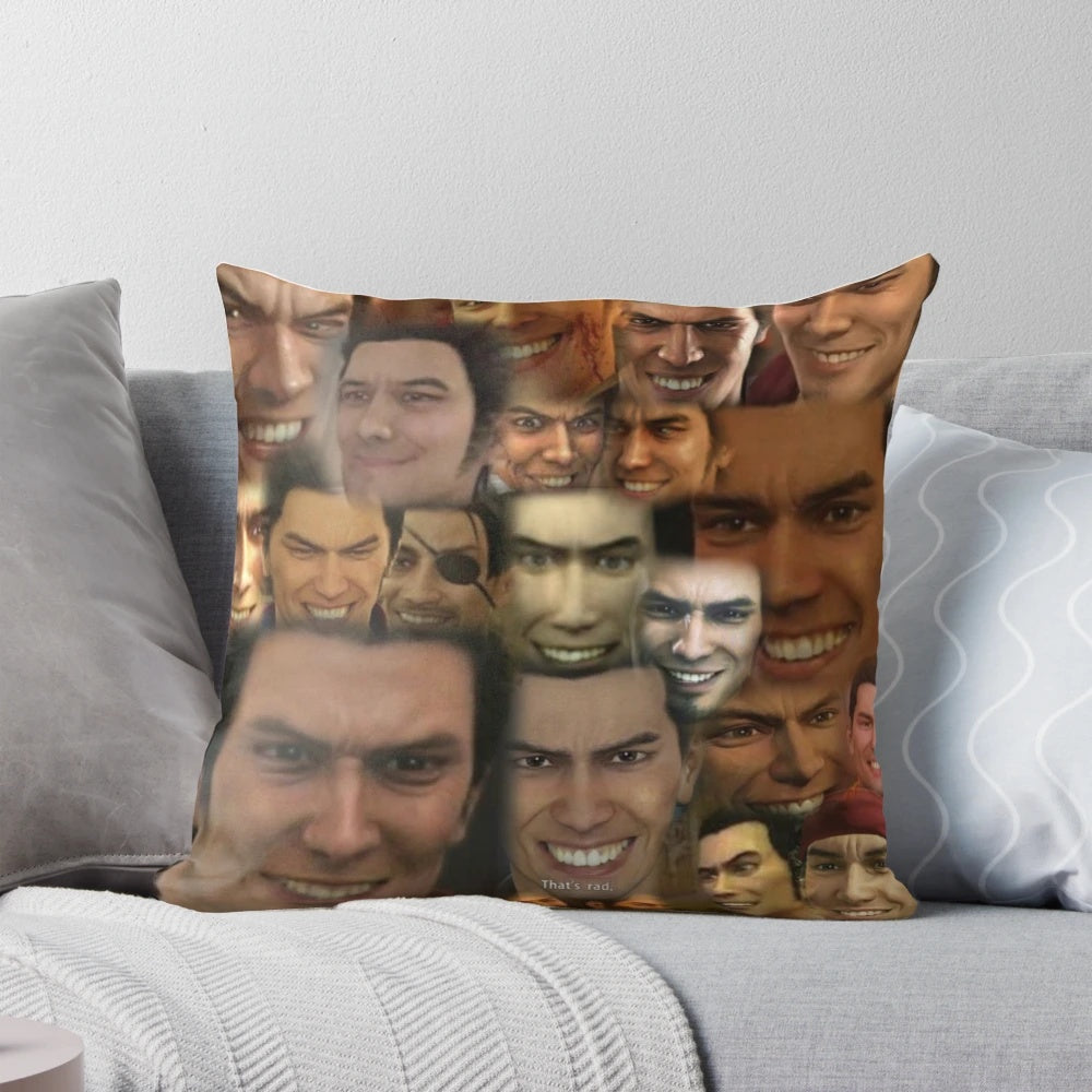 Plush anime-inspired pillow featuring the iconic character Kazuma Kiryu from the Yakuza/Ryu ga Gotoku video game series