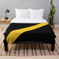 Yellow and black plush blanket for cozy home decor
