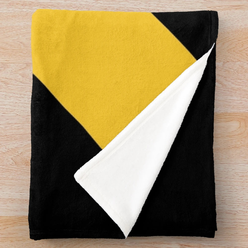 Yellow and black plush blanket for cozy home decor