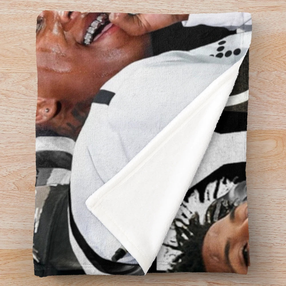 Youngboy Collage Plush Blanket featuring black and white album art