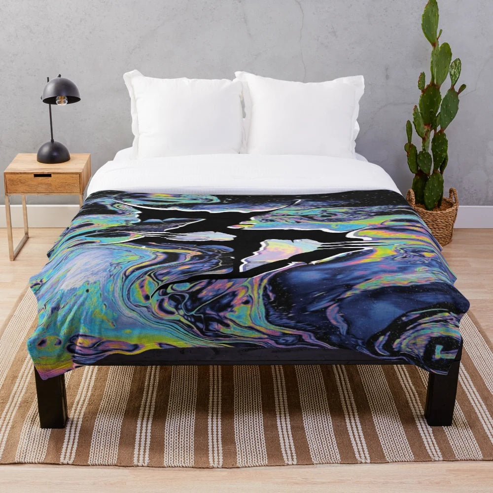 Zedsdead Inspired Plush Blanket with Trippy Electronic Music Design