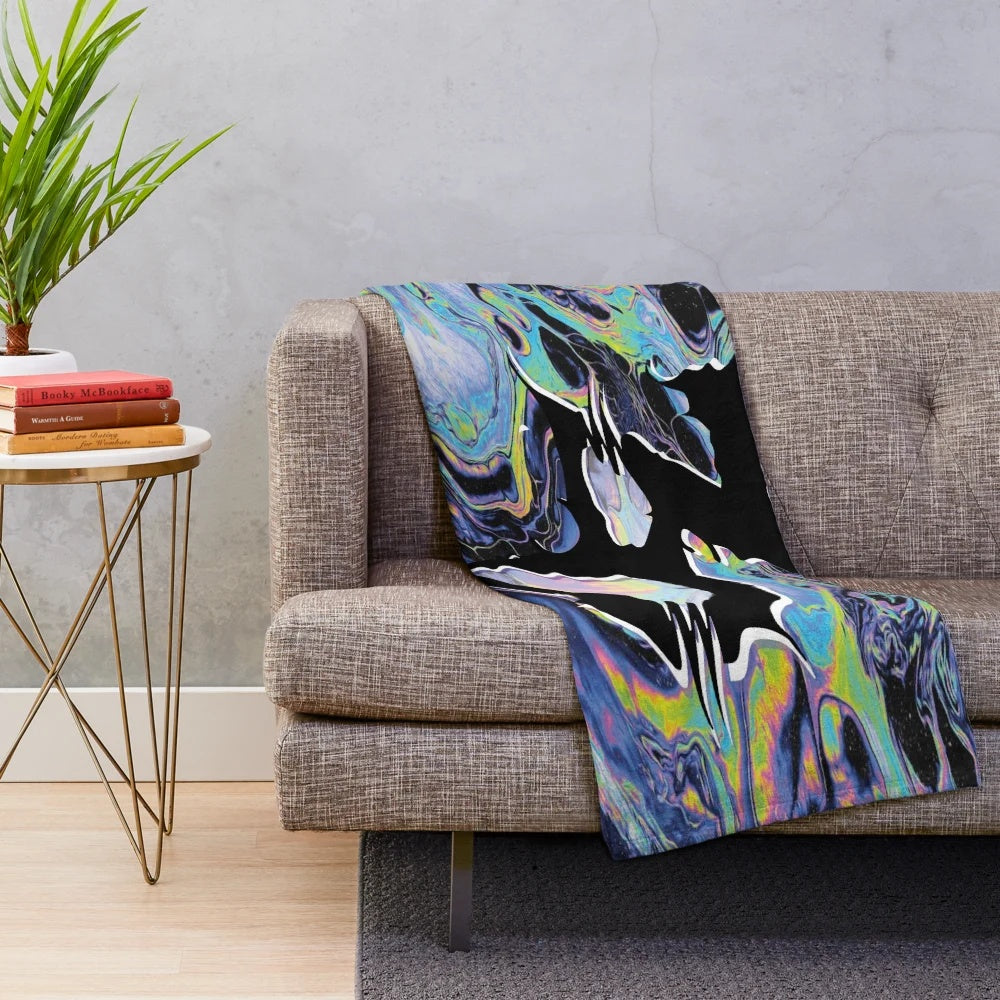 Zedsdead Inspired Plush Blanket with Trippy Electronic Music Design