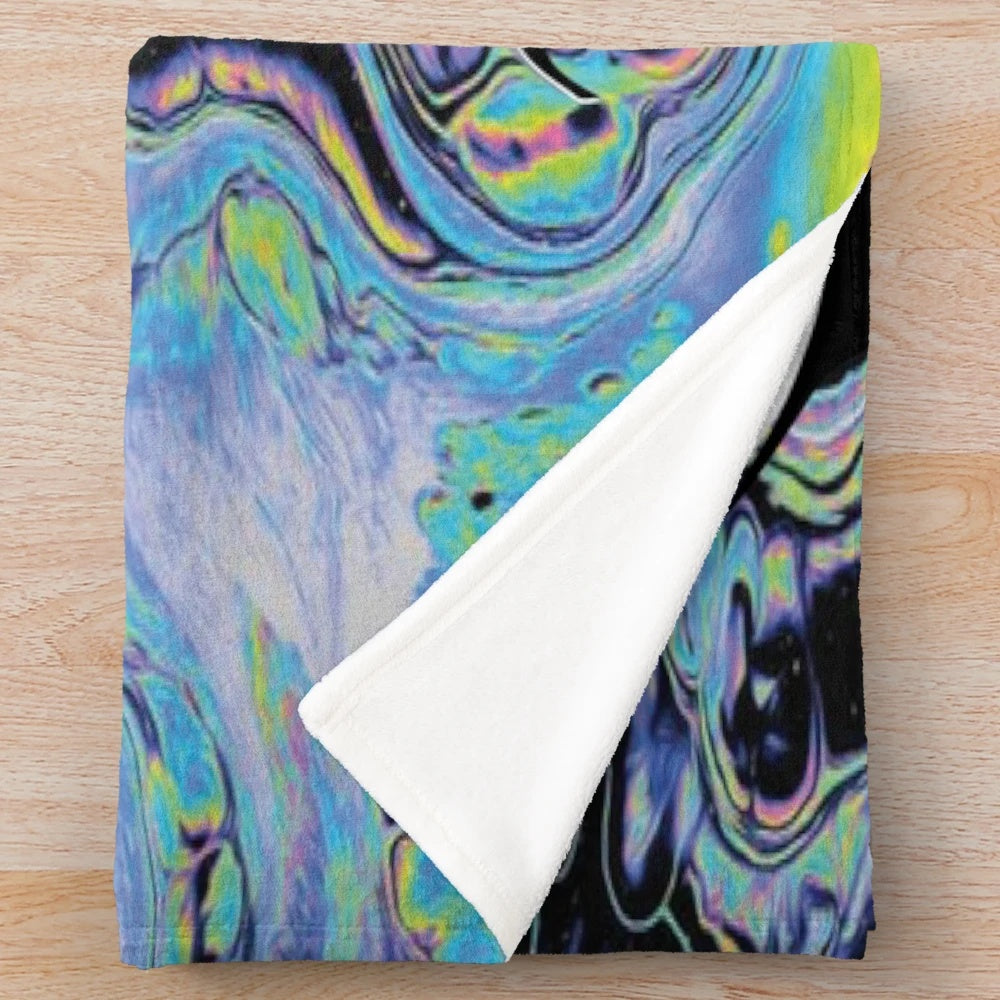 Zedsdead Inspired Plush Blanket with Trippy Electronic Music Design