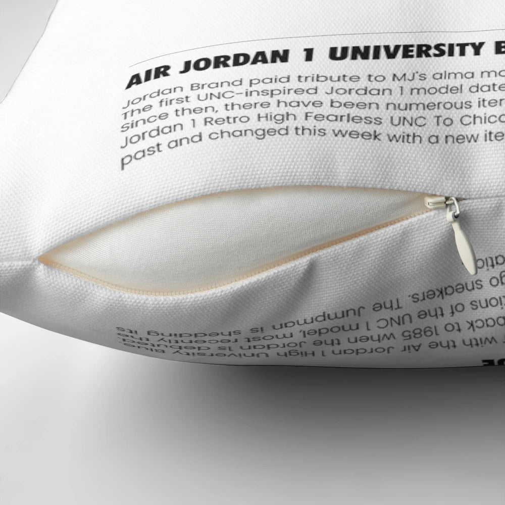 Stylized Air Jordan 1 University Blue Pillow, Sneaker Art Wall Decor