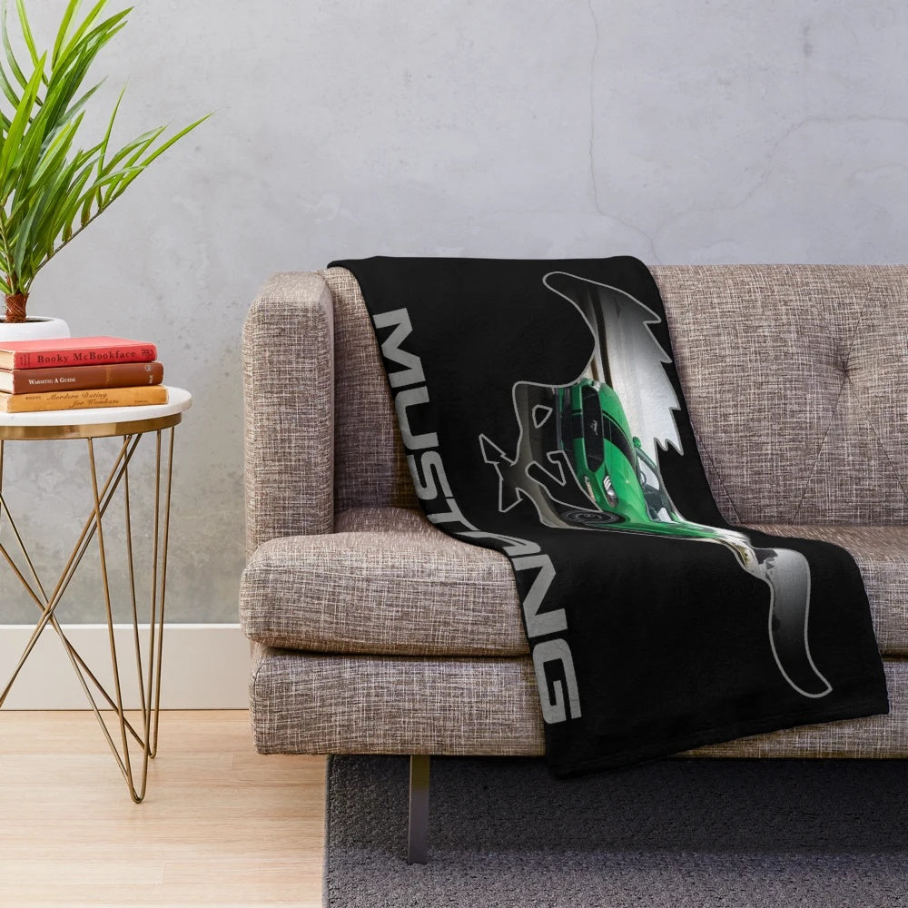 Ford Mustang GT logo design plush blanket