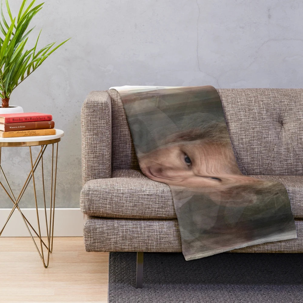 Gordon Ramsay portrait plush blanket with modern, abstract overlay