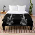 Plush blanket featuring stylized guitar typography in a Skillet-inspired design