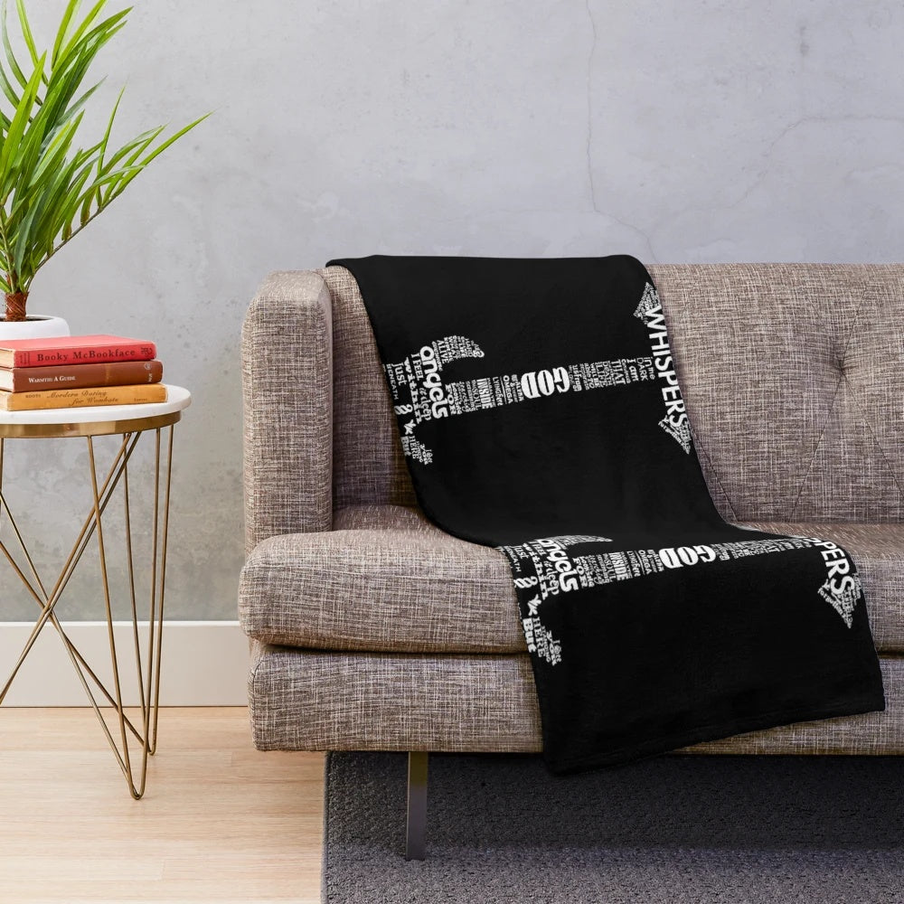 Plush blanket featuring stylized guitar typography in a Skillet-inspired design