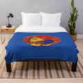 Plush blanket featuring the KU Jayhawks college basketball mascot