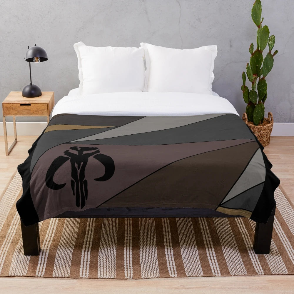 Mando-Themed Abstract Plush Blanket