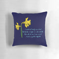 Decorative pillow with a stylized design inspired by William Wordsworth's poem "Daffodils
