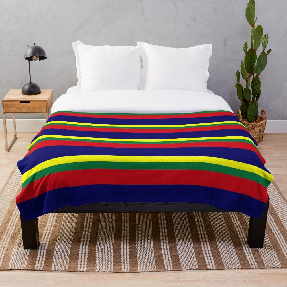 Royal Marines Commando Plush Blanket in Striped, Minimalist Design