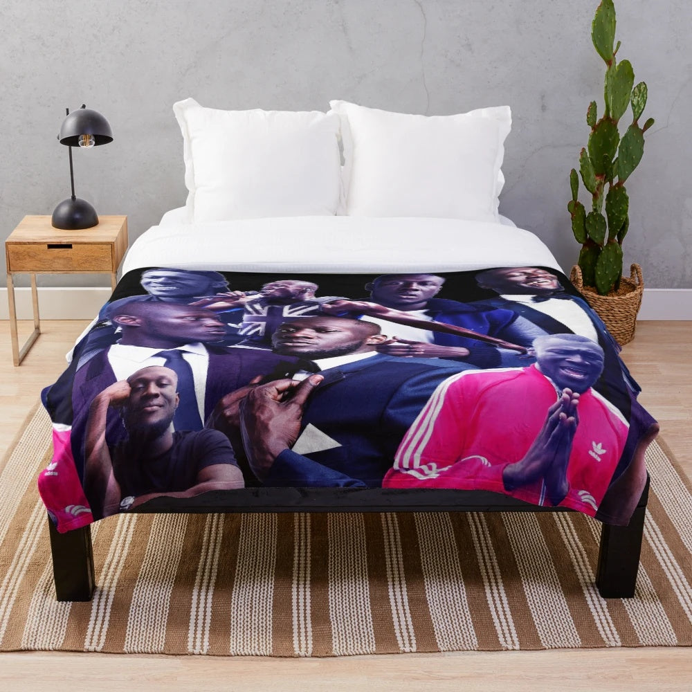 Stormzy collage poster design plush blanket