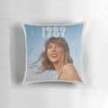 Artistic silhouette of Taylor Swift on a decorative throw pillow