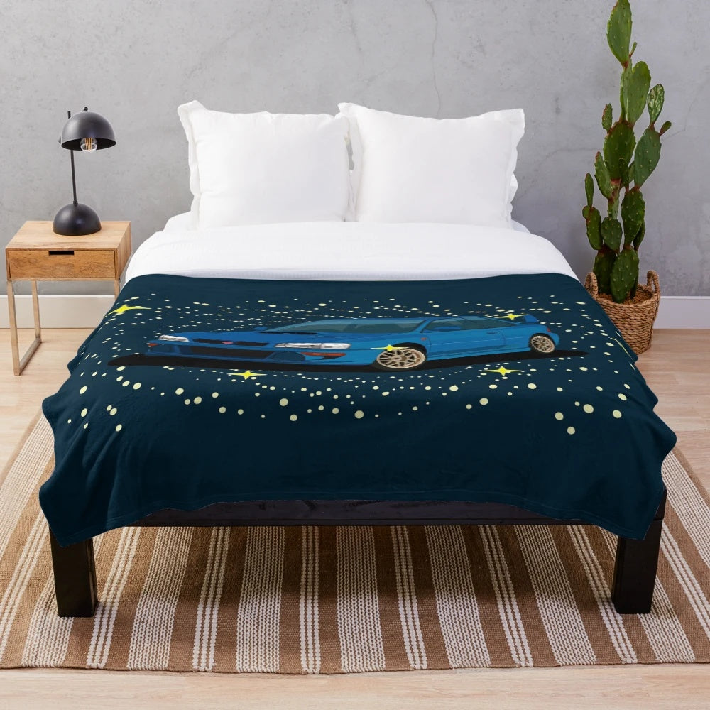 Plush blanket with Subaru-inspired design