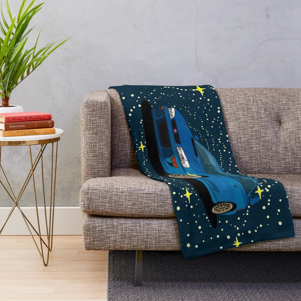 Plush blanket with Subaru-inspired design